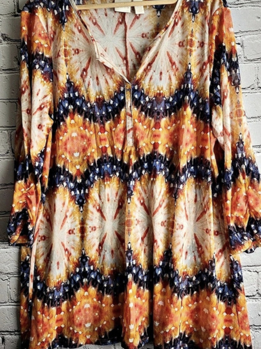 chico's Abstract Print Tunic Top Size 3 Like New